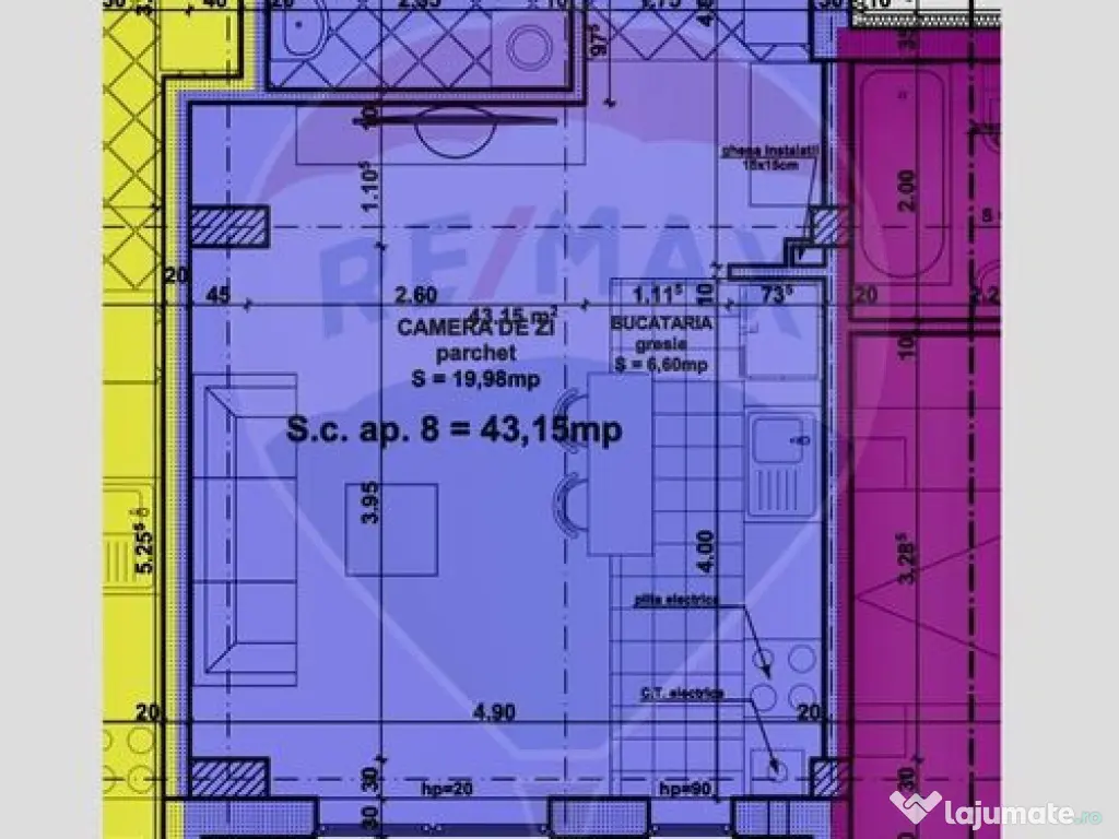 Apartament cu 1 cameră în bloc nou în zona Victoriei 