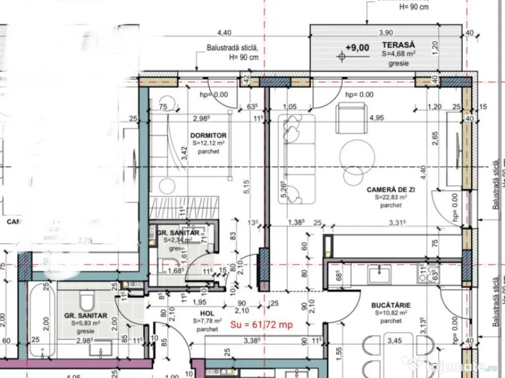 Apartament 3 camere, 2 bai, comision 0, Terra Gardens Oasulu 