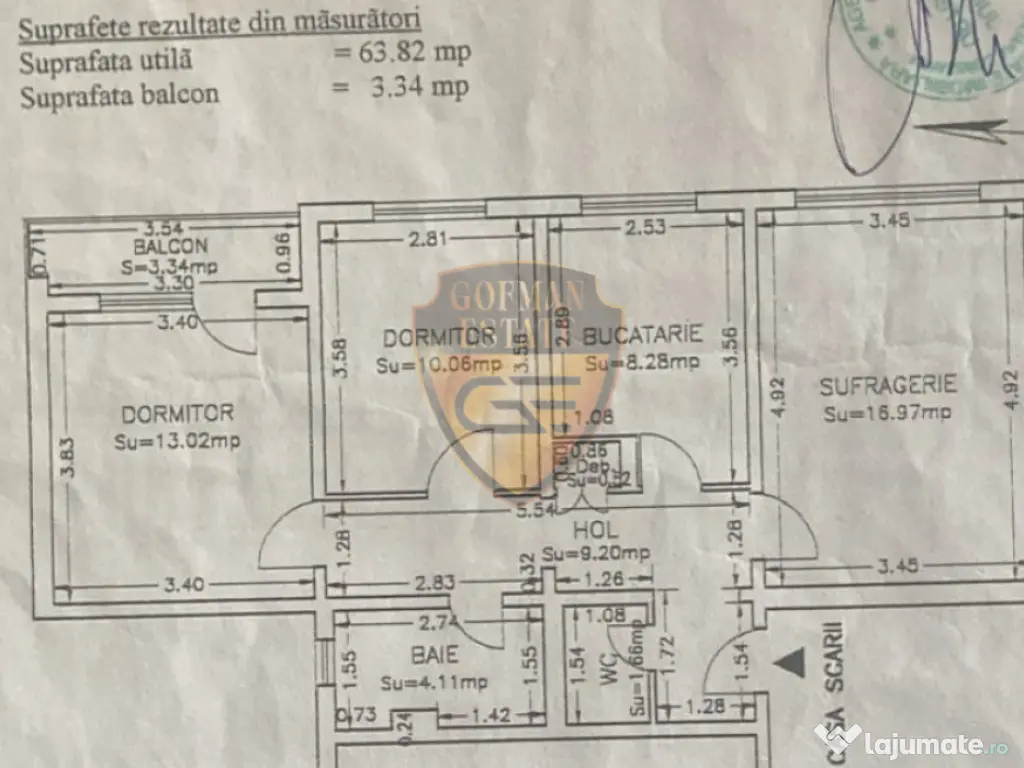 3 camere, lux, zona DACIA - Bd. Lapusneanu, balcon, 67 mp, g