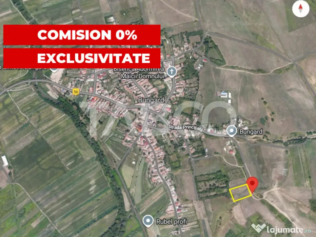 COMISION 0% Teren intravilan de vanzare 423 mp Bungard