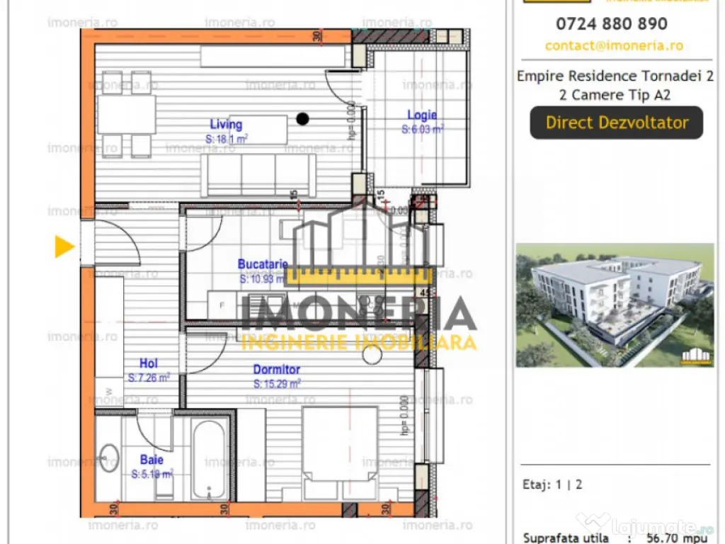 Ofertă – Empire Tornadei 2 – Comision 0% – 2 camere d