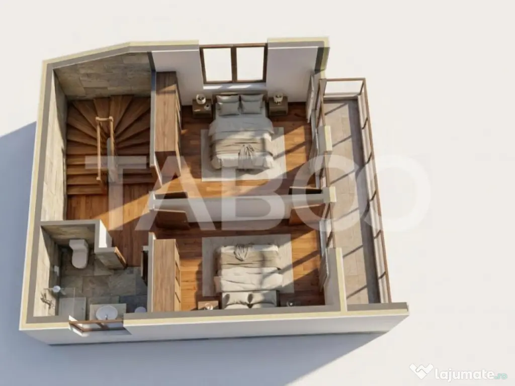 Apartament cu 3 camere 2 bai 2 balcoane si pod in zona Turn 