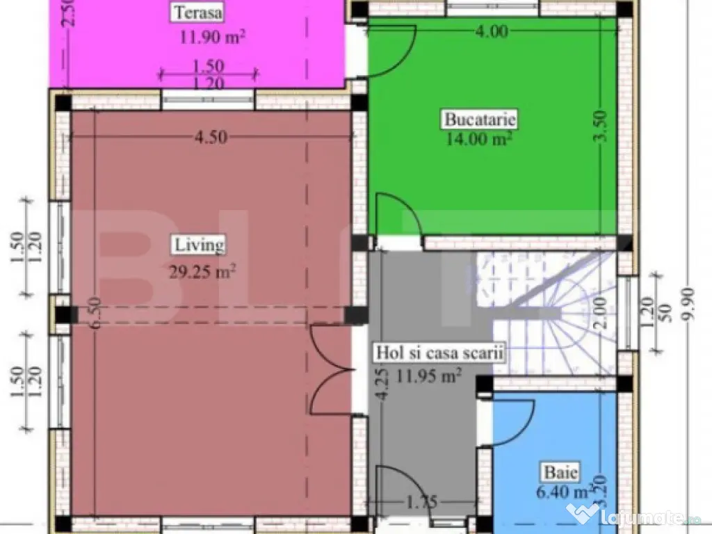 Casă individuală 4 camere, 120 mp utili, zona Bucium