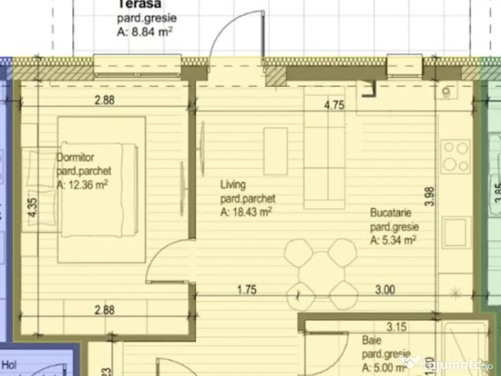 Apartament 2 camere, 42 mp, zona Centrul Vechi 