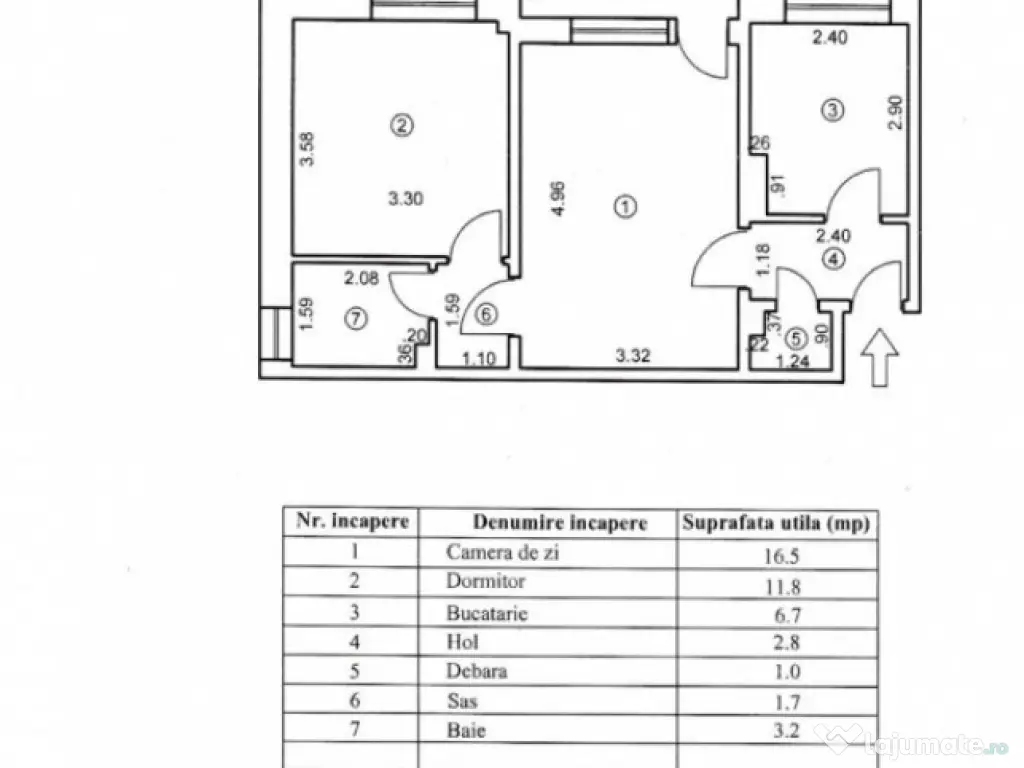 - Etaj 1 - Apartament 2 camere Calea Galati, confort 1 semid