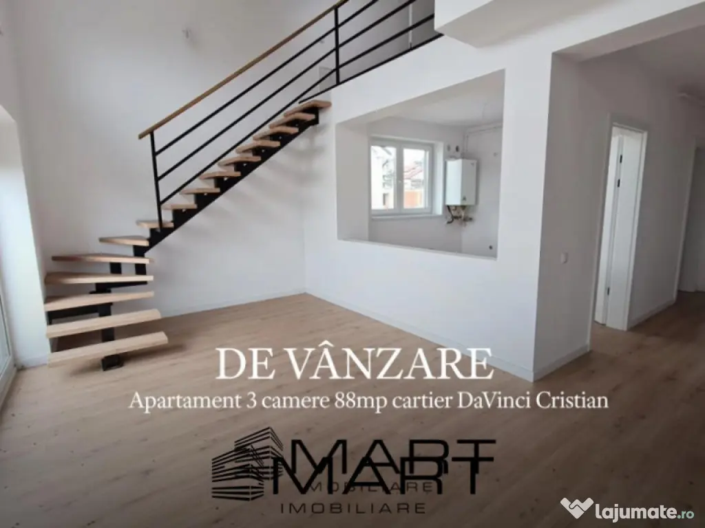 Apartament 3 camere 88mp etaj 2 cartier DaVinci 
