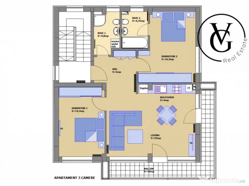 Apartament 3 camere Pipera | Rond OMV bloc boutique 