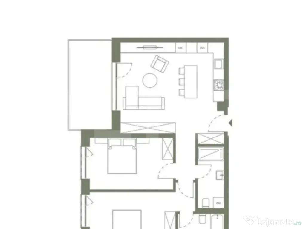 Apartament cu 3 camere, 2 bai, 72 mp, finisat modern, ERA By