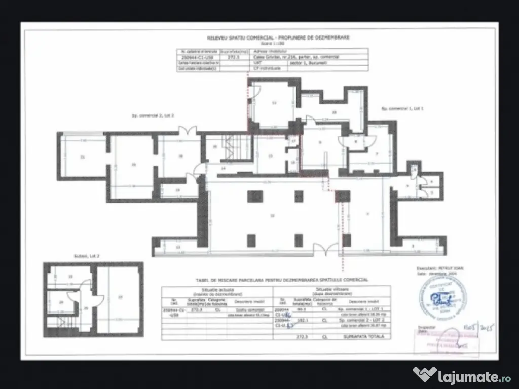 Inchiriez spatiu comercial, 258mp utili, Calea Grivitei, 4.600euro