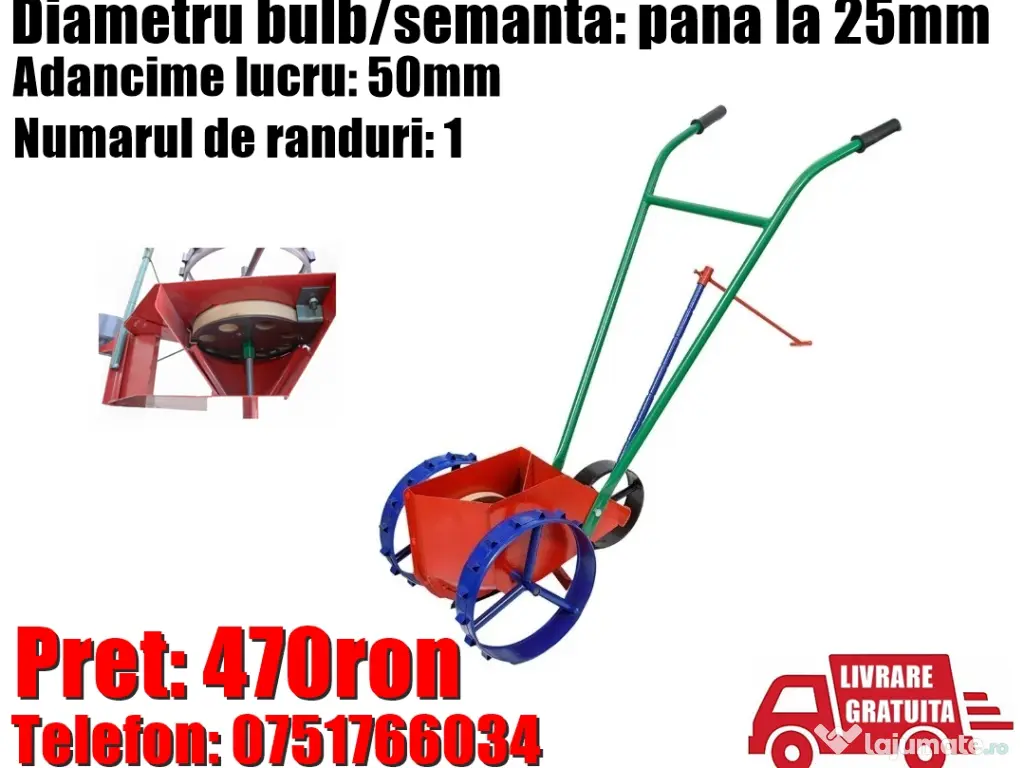 Semanatoare Semanator Plantator Manuala Mecanica Bulbi Arpagic Usturoi Ceapa 
