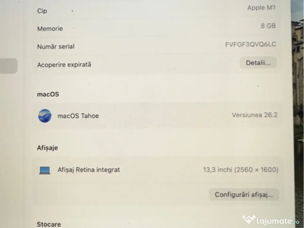 MacBook Air M1 Gold 256GB/8GB RAM 13-INCH La cutie 