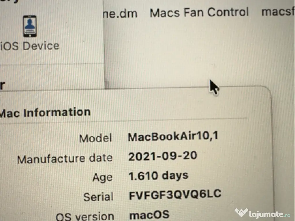 MacBook Air M1 Gold 256GB/8GB RAM 13-INCH La cutie 