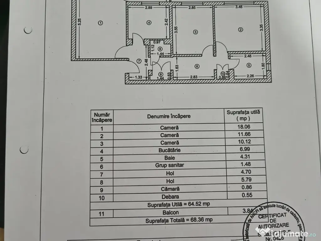 Apartament 3 camere decomandat et1 Aparatorii Patriei - metrou
