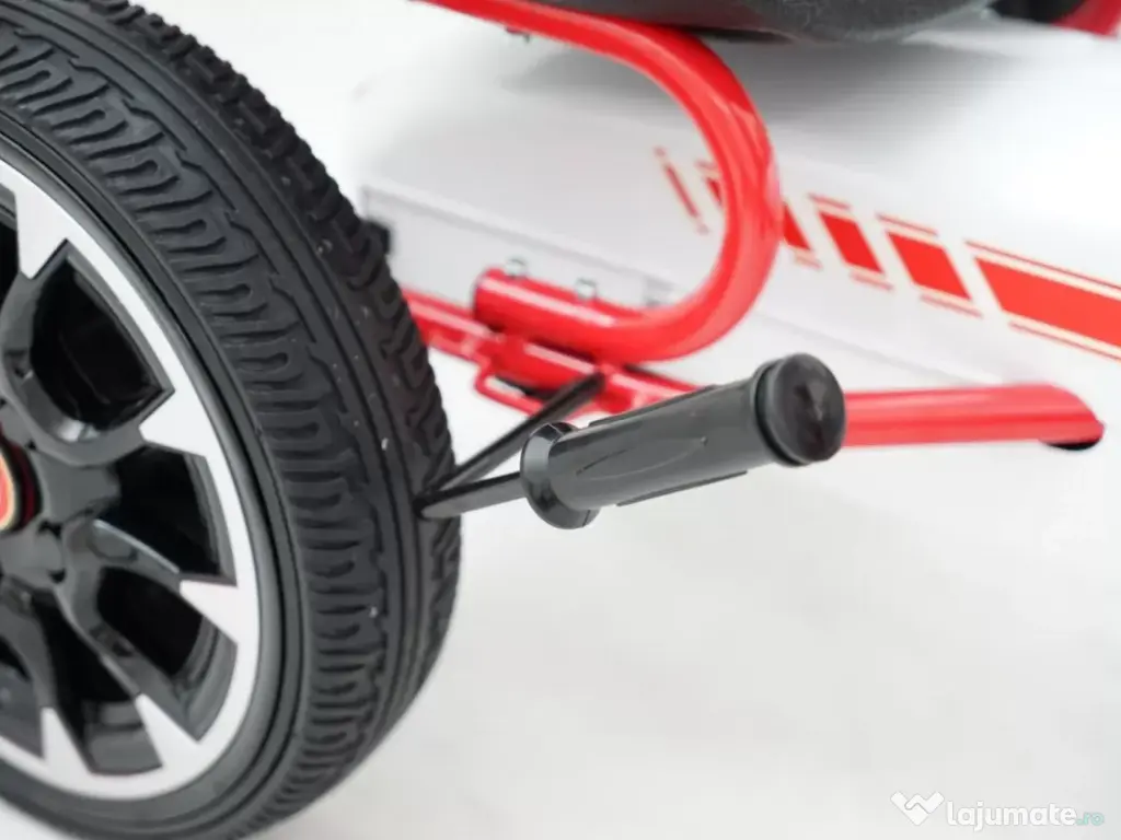 Kart cu pedale, pentru copii, de la Fiat Abarth, cu roti moi, white
