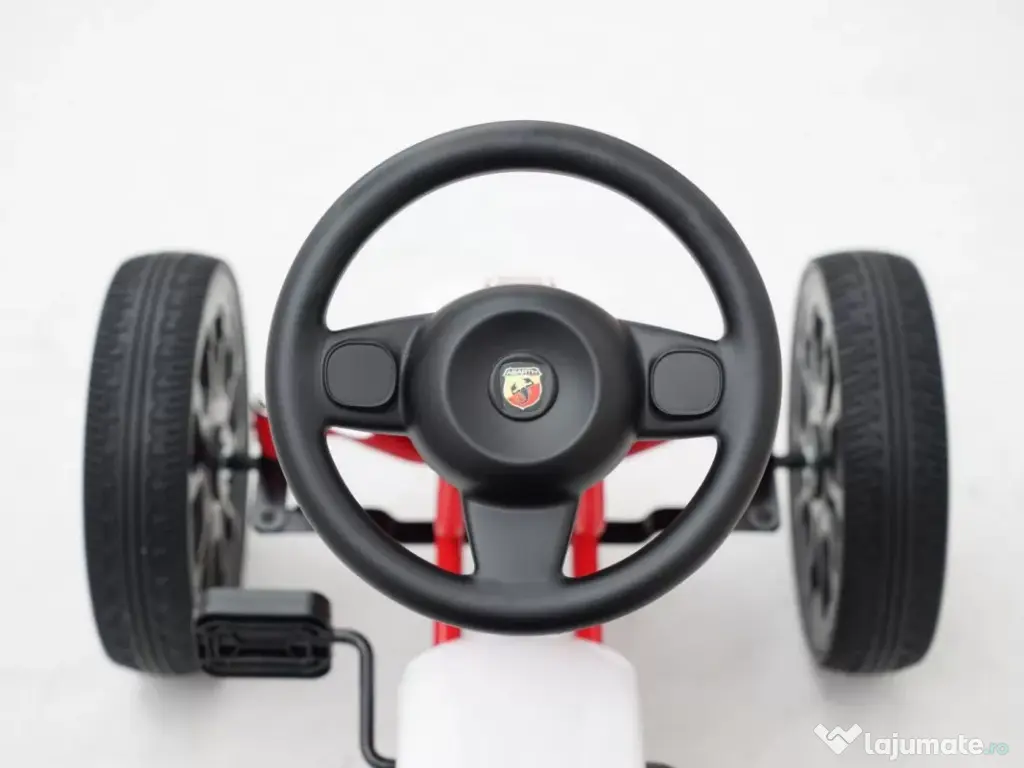 Kart cu pedale, pentru copii, de la Fiat Abarth, cu roti moi, white