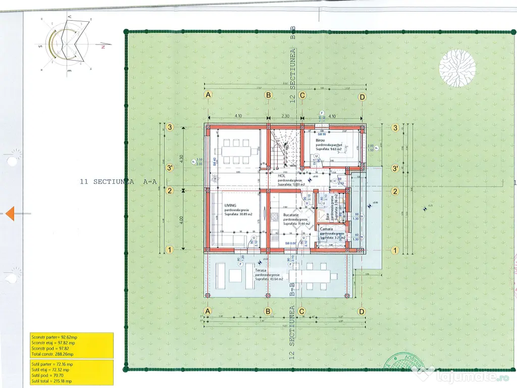 Vila 3 niveluri, 288 mp, 7 camere, terasa, 500 mp teren, personalizabila