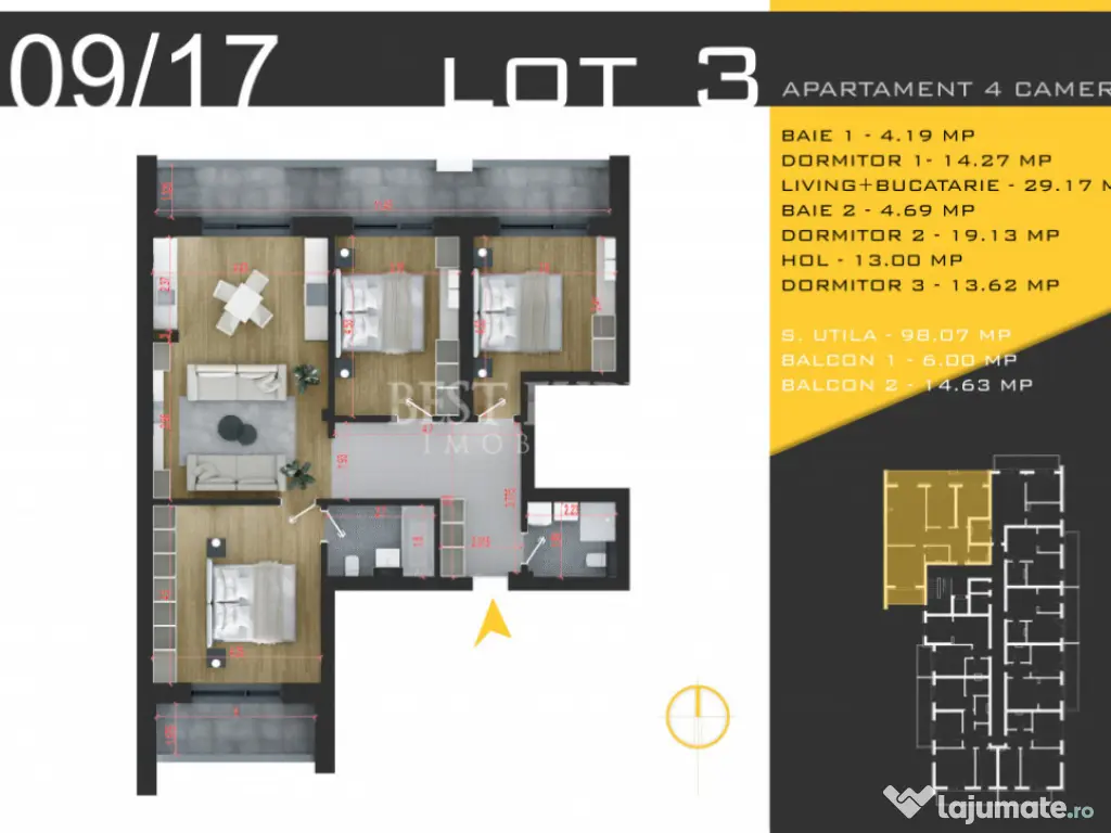 4 Camere Ideal Familie Calitate si Confort 