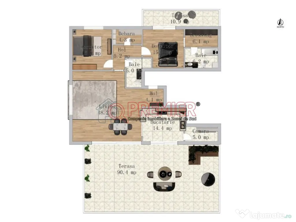 Sector 4 - Apartament 3 camere cu terasa proprie 97 mp 