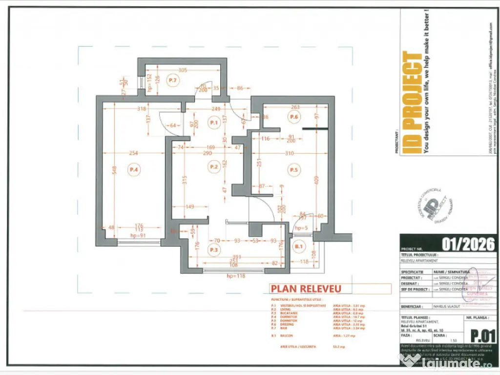 Grivitei Apartament 2 Camere Luminos 54 MP 