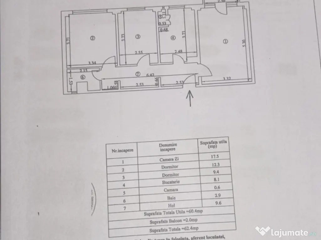 - Apartament 3 camere confort 1 decomandat, etaj 7/10, Vizir 