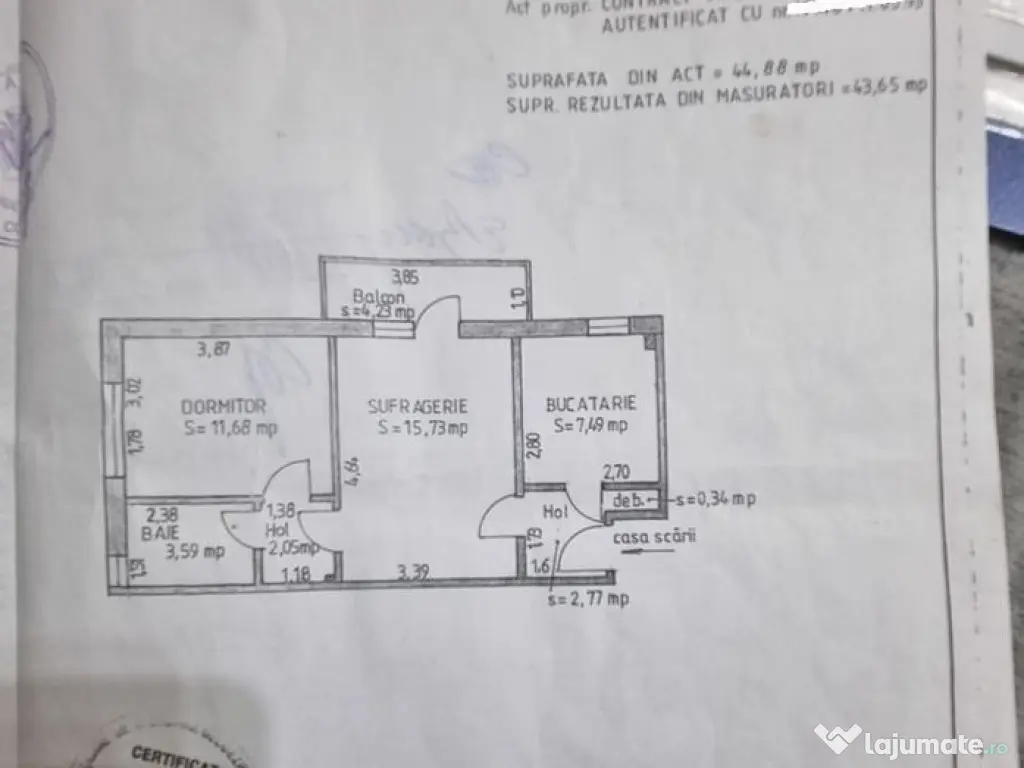 FAR-apartament 2 camere parter cu balcon