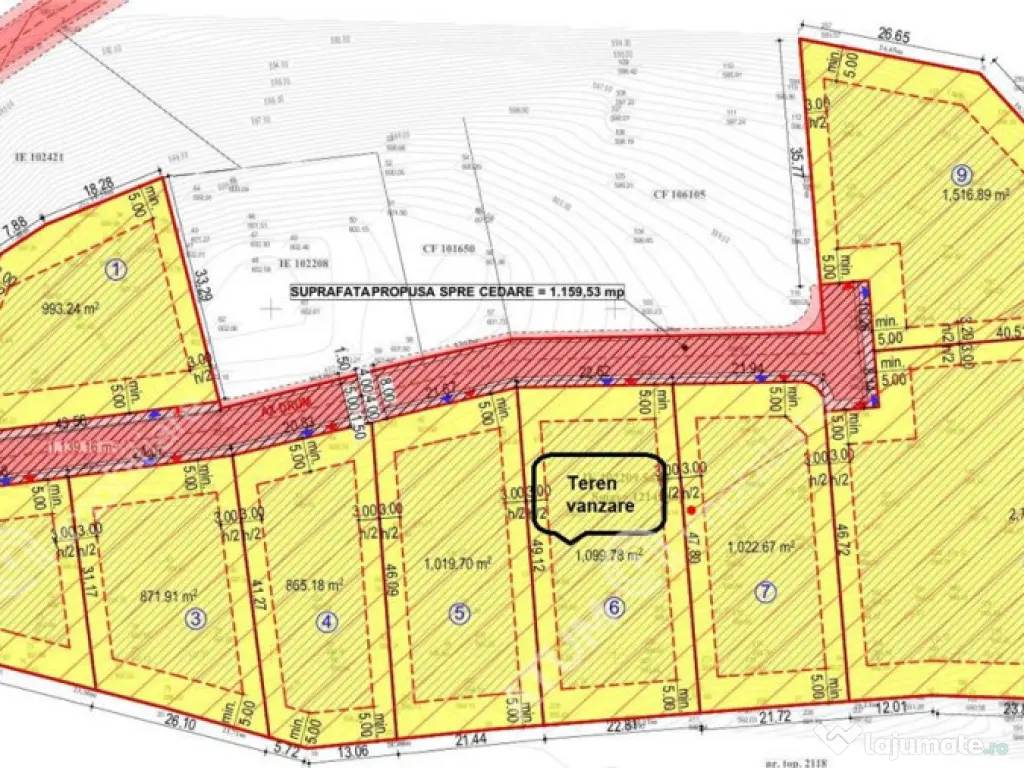 Teren intravilan 1100 mp in Tocile pretabil casa sau investi 