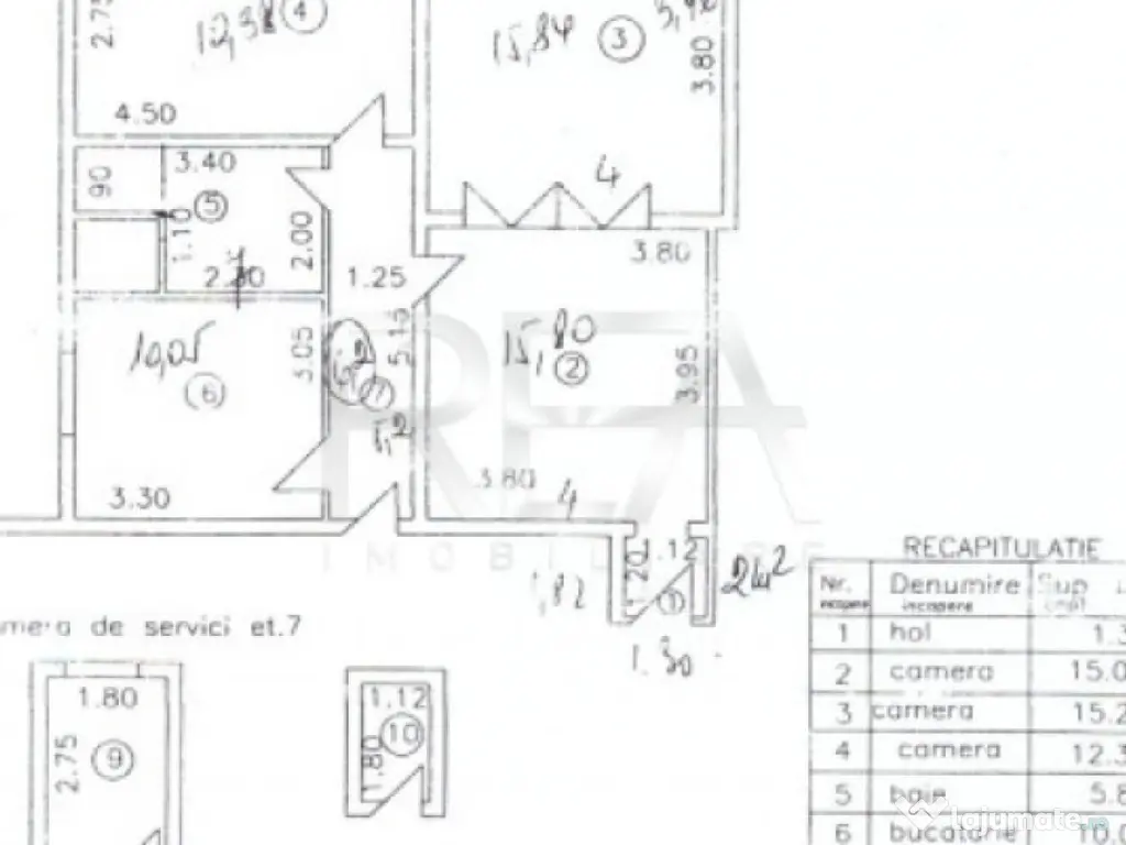 Apartament 3 camere, zona Dacia 