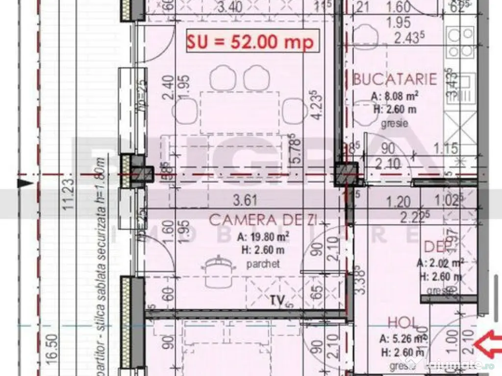 Apartament de 2 camere finisat modern, 52mp, parcare subt...