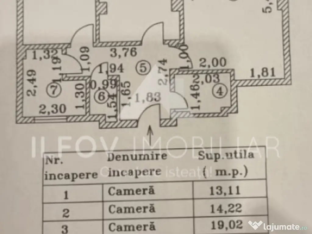 Apartament 3 camere Pța Romană, vedere spre spate, spațio 