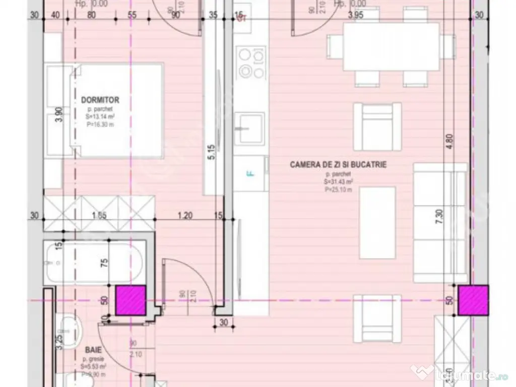 Apartament cu 2 camere finisat la cheie etaj 2 zona Brana di 