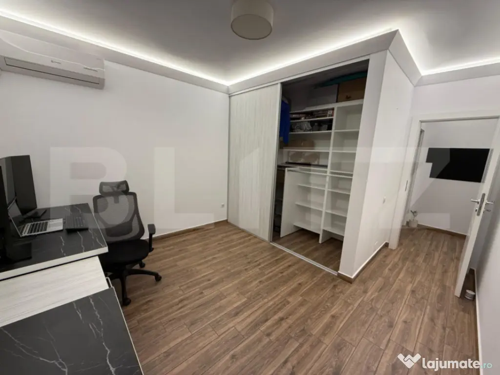 Apartament semidecomandat cu 3 camere, cu gradina proprie si
