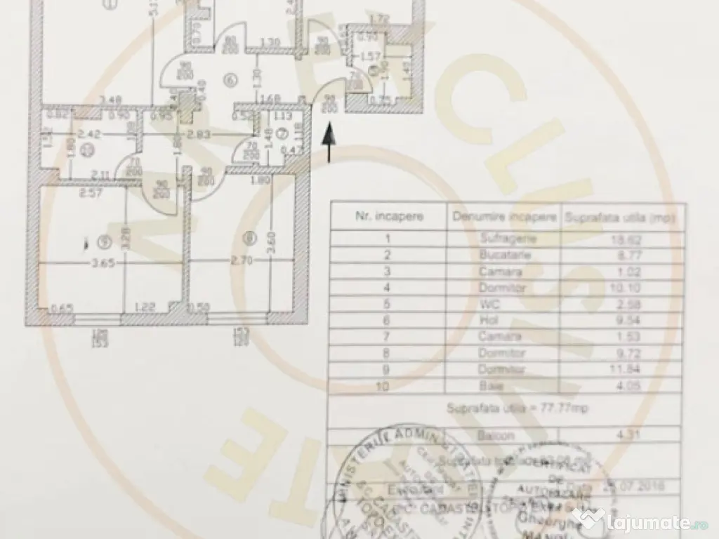 Apartament 4 camere Bascov spatios, et.2, centrala termica 