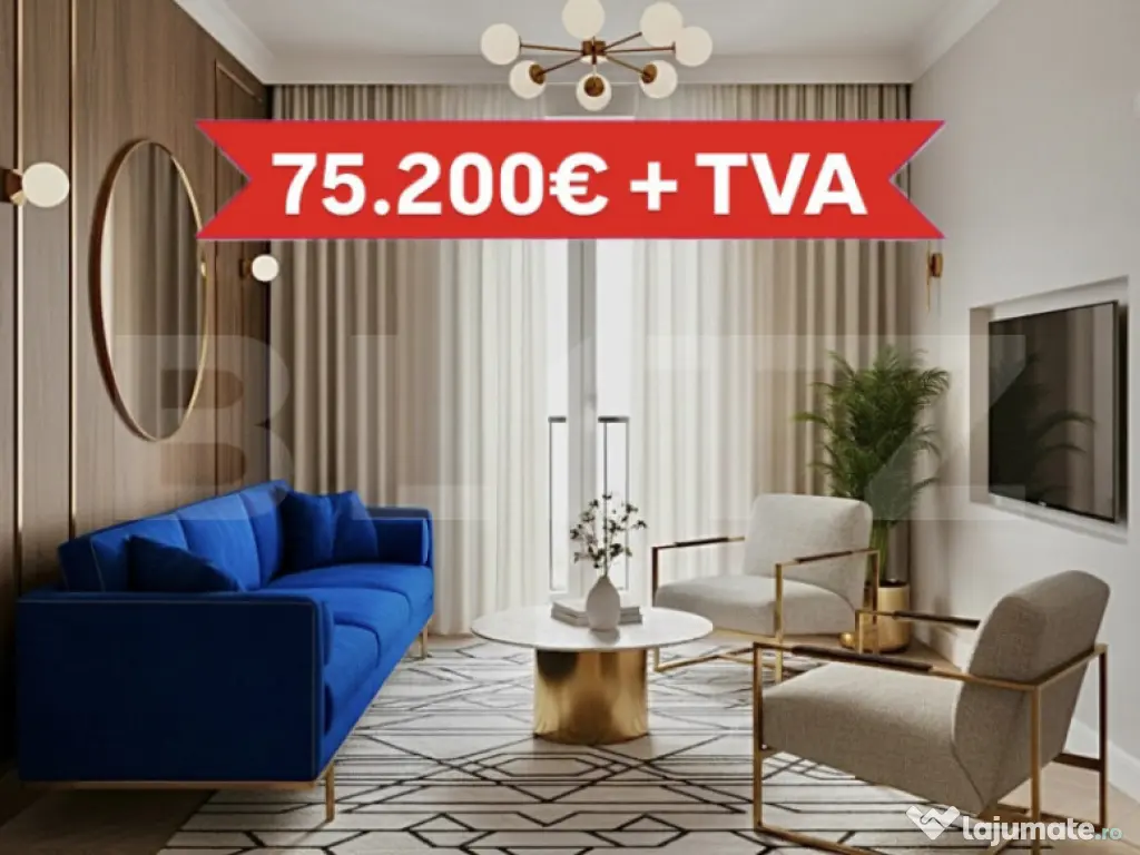 Apartament cu 2 camere, Etaj 1, Balcon, 1 loc parcare, Giroc