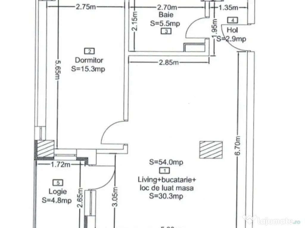 Apartament 2 camere, 54 mp, bloc nou, zona Corneliu Coposu 