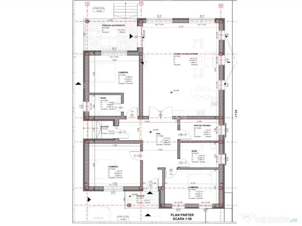 Casa cu 4 camere pe un singur nivel teren 500mp de Selimbar 