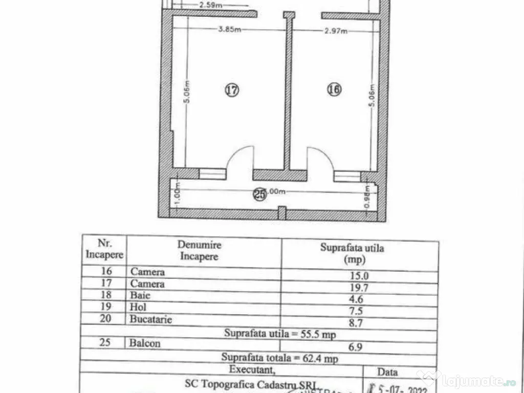 Apartament 2 camere de vanzare Kamsas 