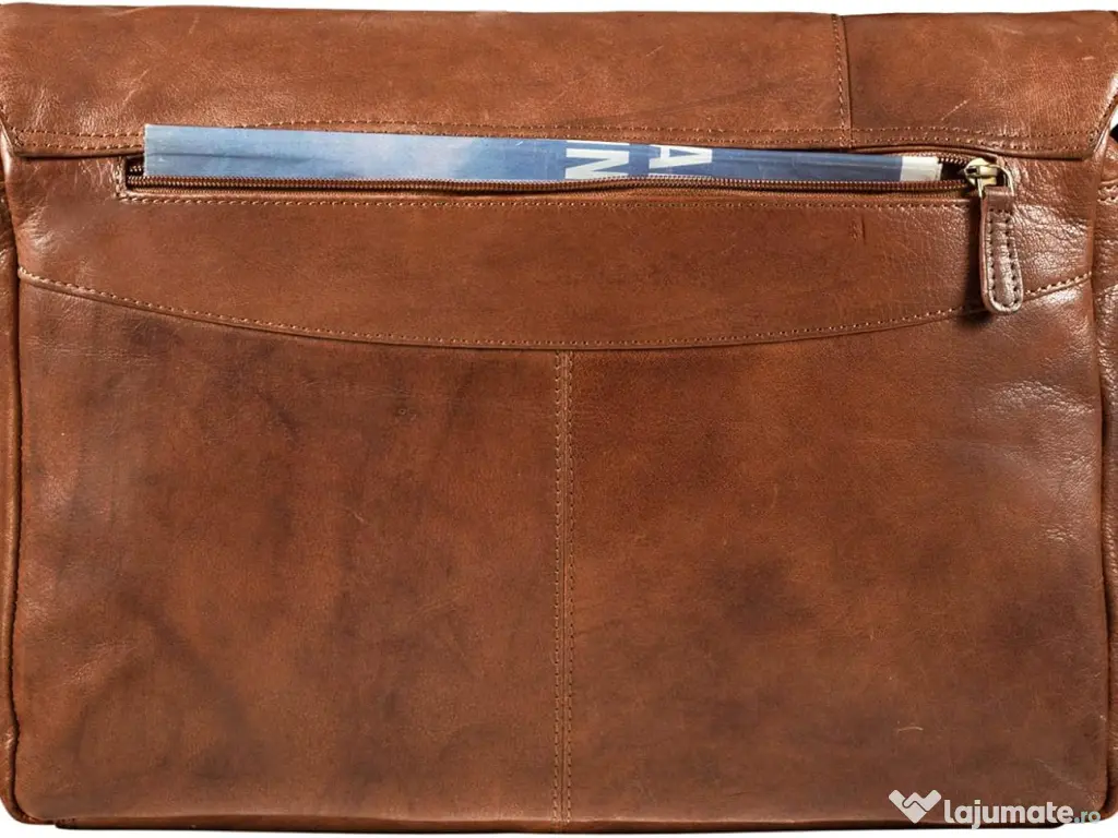 Geantă firma Stilord UK piele naturala bivol vintage Premium,dimensiuni 41cm33cm