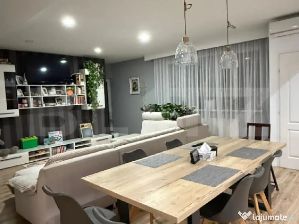 Apartament cu 3 camere, 80 mp utili, mobilat si utilat, parc 