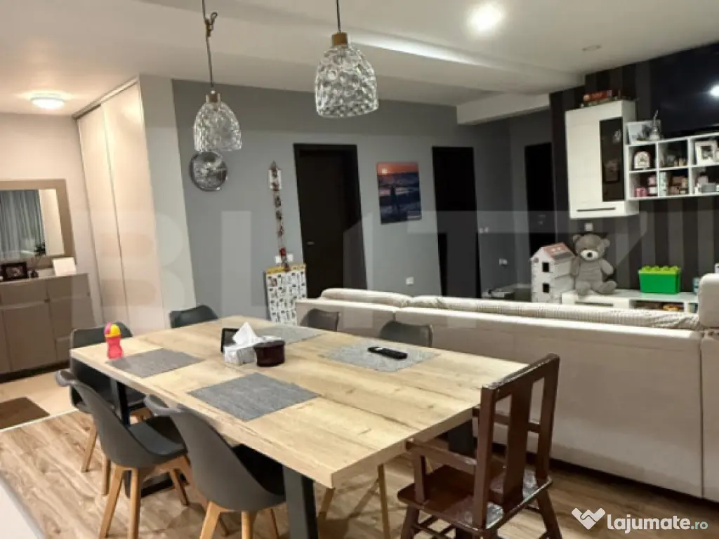 Apartament cu 3 camere, 80 mp utili, mobilat si utilat, parc 