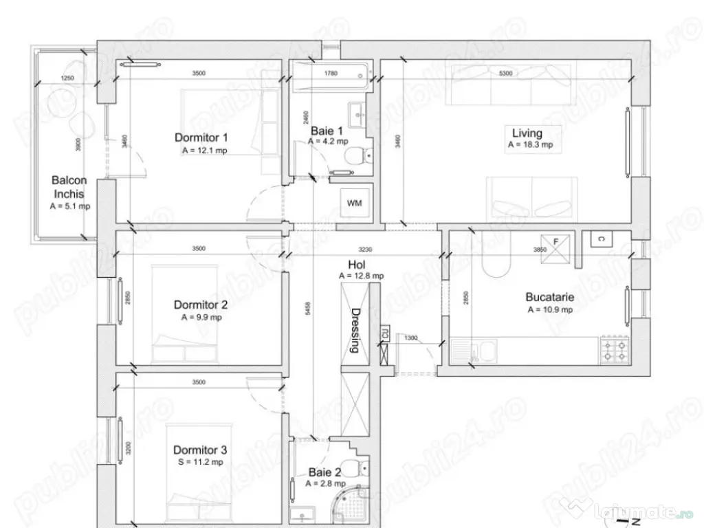 Vând apartament 4 camere decomandate, Faleza Nord Constan 