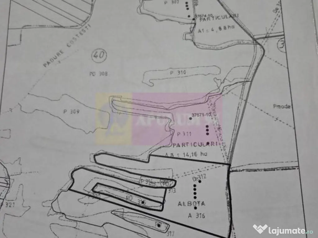 9,4 ha teren lângă DEx12 Pitești | 2,85 €/mp | lotur... 