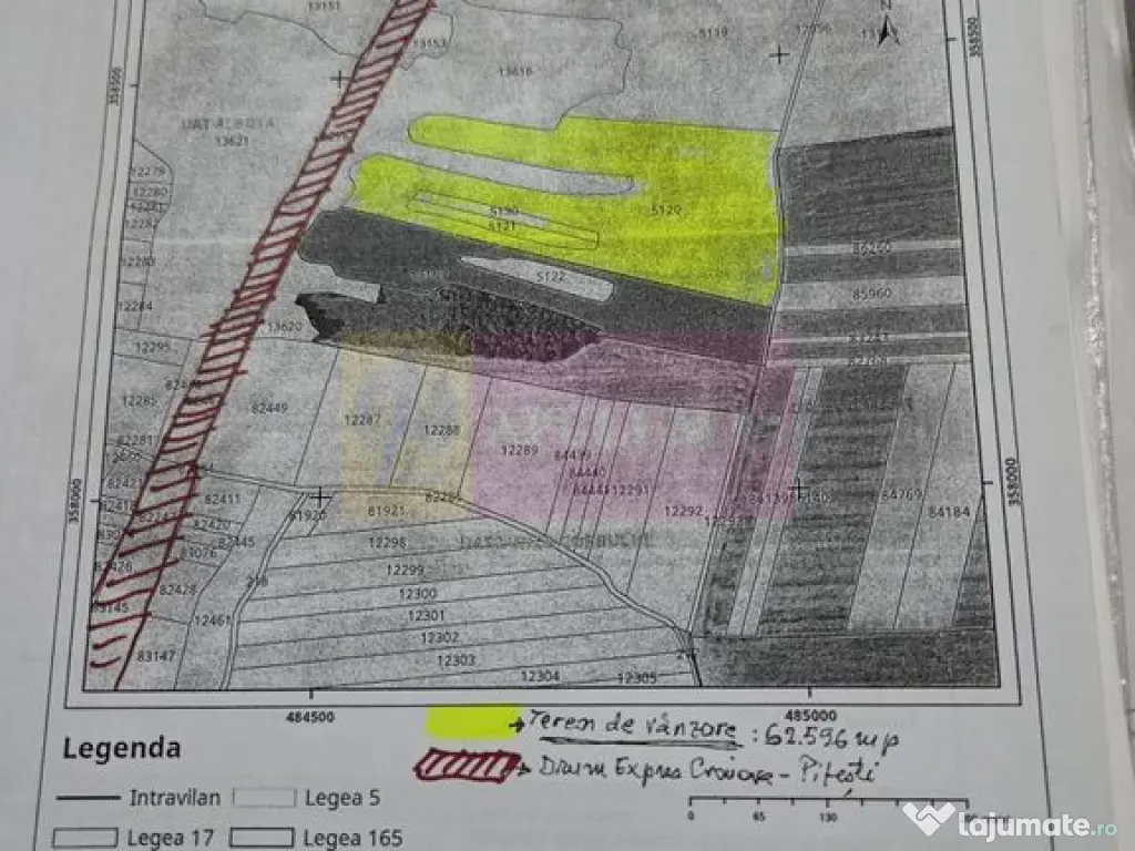 9,4 ha teren lângă DEx12 Pitești | 2,85 €/mp | lotur... 