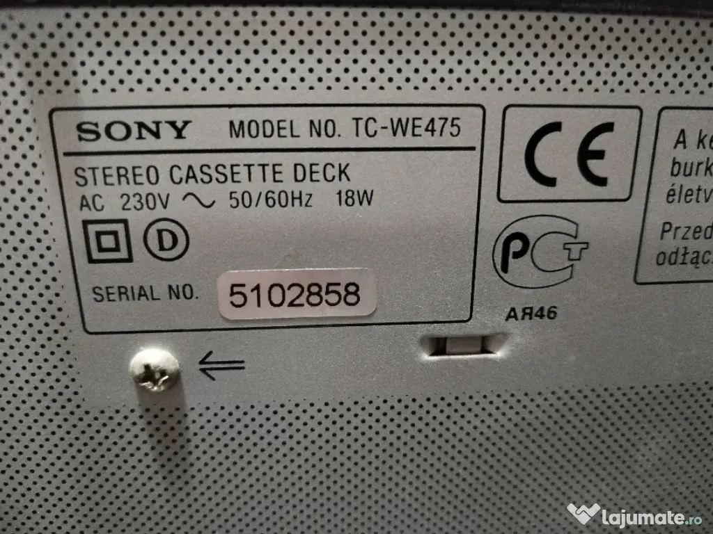 Casetofon deck technics tc-we475 