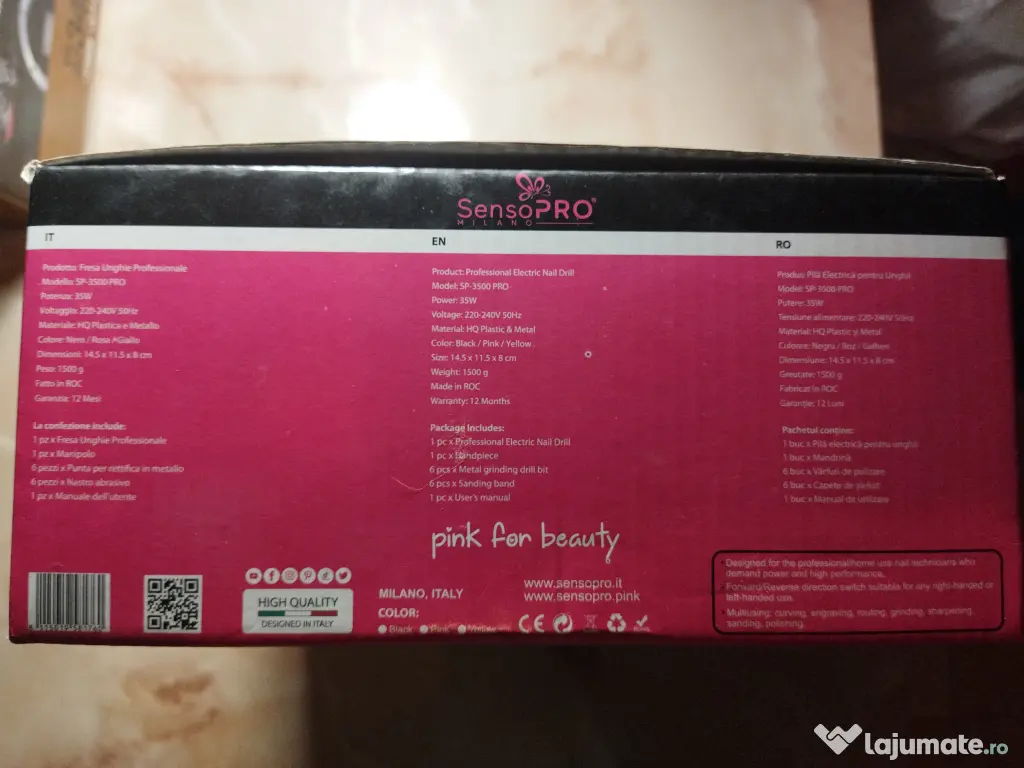 Freza Profesionala Pentru Unghii SensoPro Turbo Bee 35000rpm 