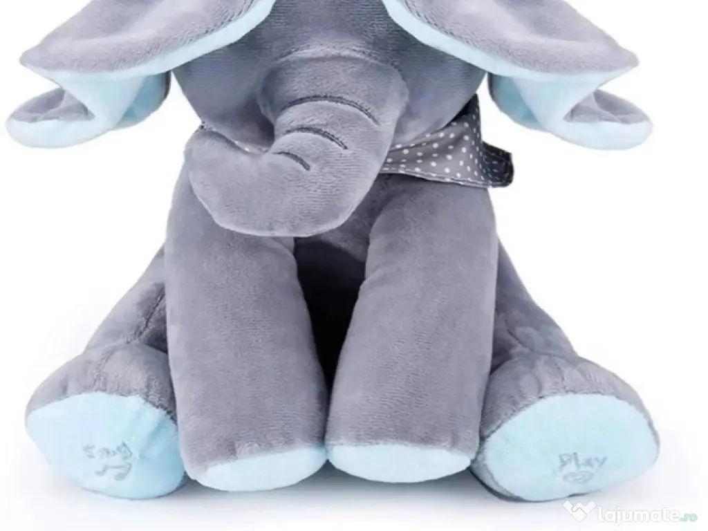 Elefant Cici Cucu Bau, Jucarie Interactiva, Albastru/Gri 