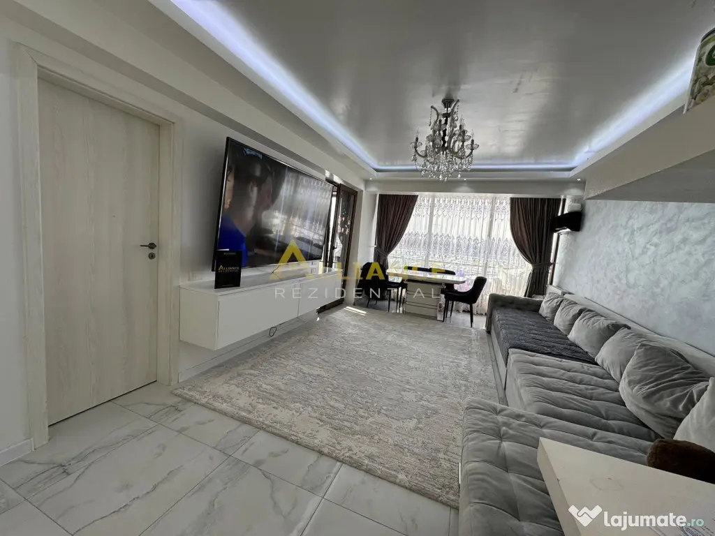 2 camere spatios cu TERASA | Mobilat si utilat | Parcare cad 