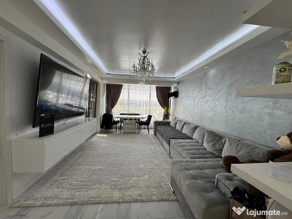 2 camere spatios cu TERASA | Mobilat si utilat | Parcare cad 