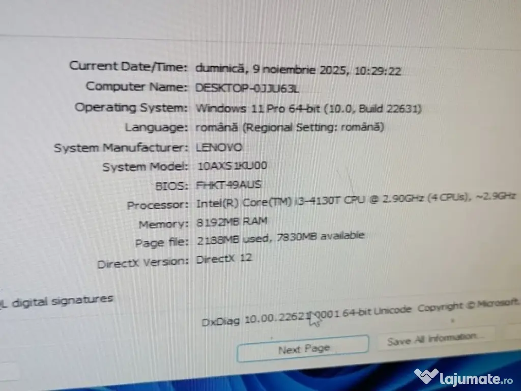 Desktop lenovo ThinkCentre M93p Mini i3-4130T, Ram 8GB, SSD 256GB 