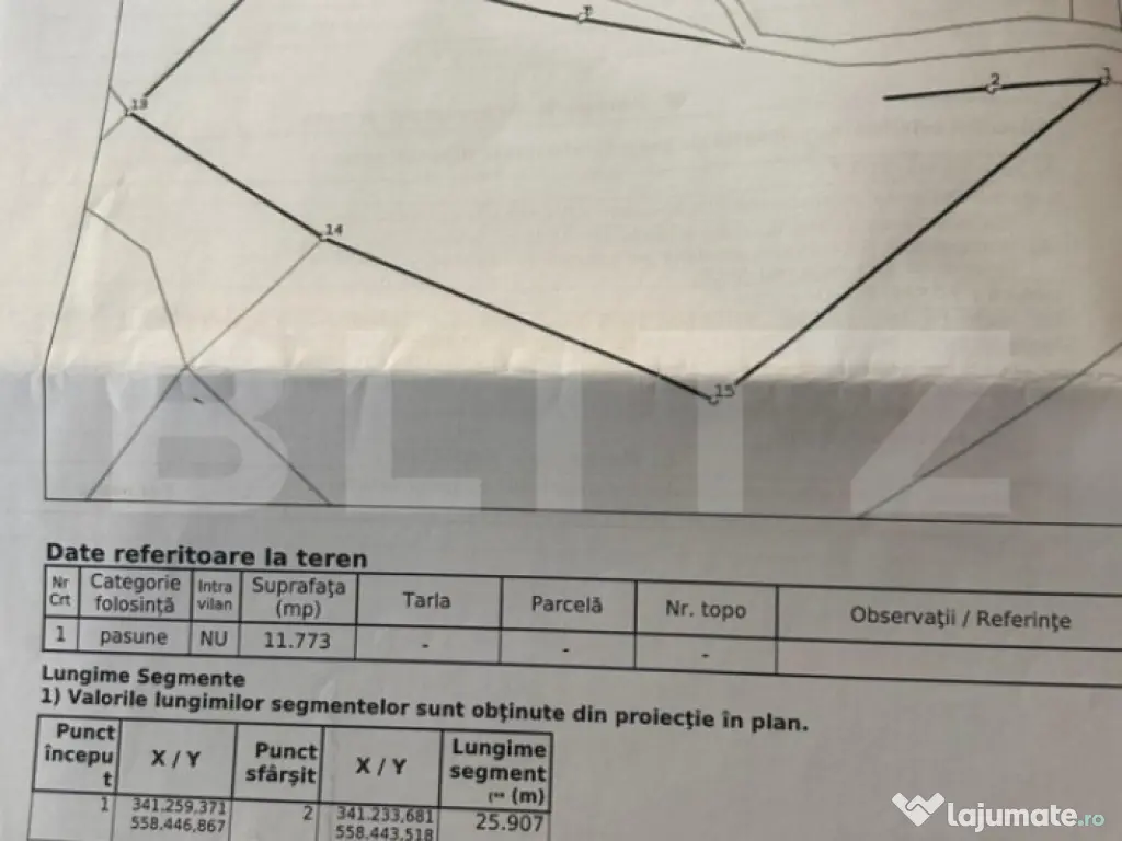 Teren extravilan de vânzare – 12.370 mp, Comuna Horea, ju 