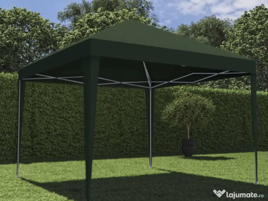 Pavilion CORT Umbrela Cadru Metal Gradina Terasa Curte Pliabil 3X3X2.55 M 
